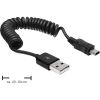 Câble USB 2.0 A Mâle / Mini B Mâle 60cm spirale 20261S2 Delock