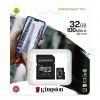 Carte µSD HC + adaptateur SD 32 Go CL10 Canvas Select plus SDCS2-32GB Kingston