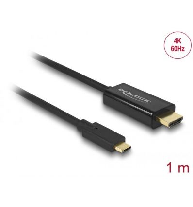 Cable USB Type-C™ male vers HDMI male (DP Alt Mode) 4K 60 Hz 1 m noir Delock 