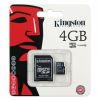 Carte mémoire Micro SD HC + adaptateur SD 4 Gb class 4 SDC4/4GB Kingston