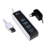  Hub USB 3.0 4 ports avec adaptateur HUBUSB3E4A Heden 