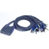 Switch mini KVM 4 ports VGA USB audio câbles int. CS64US-AT Aten