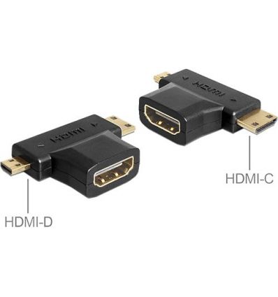 Adaptateur vidéo HDMI-A F / HDMI-C M / HDMI-D M Delock