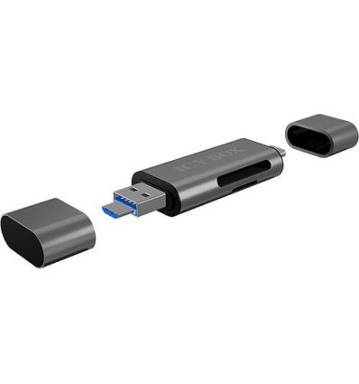Mini Lecteur de cartes USB 2.0 - Micro USB B - USB type C pour cartes SD microSD IB-CR200-C IcyBox